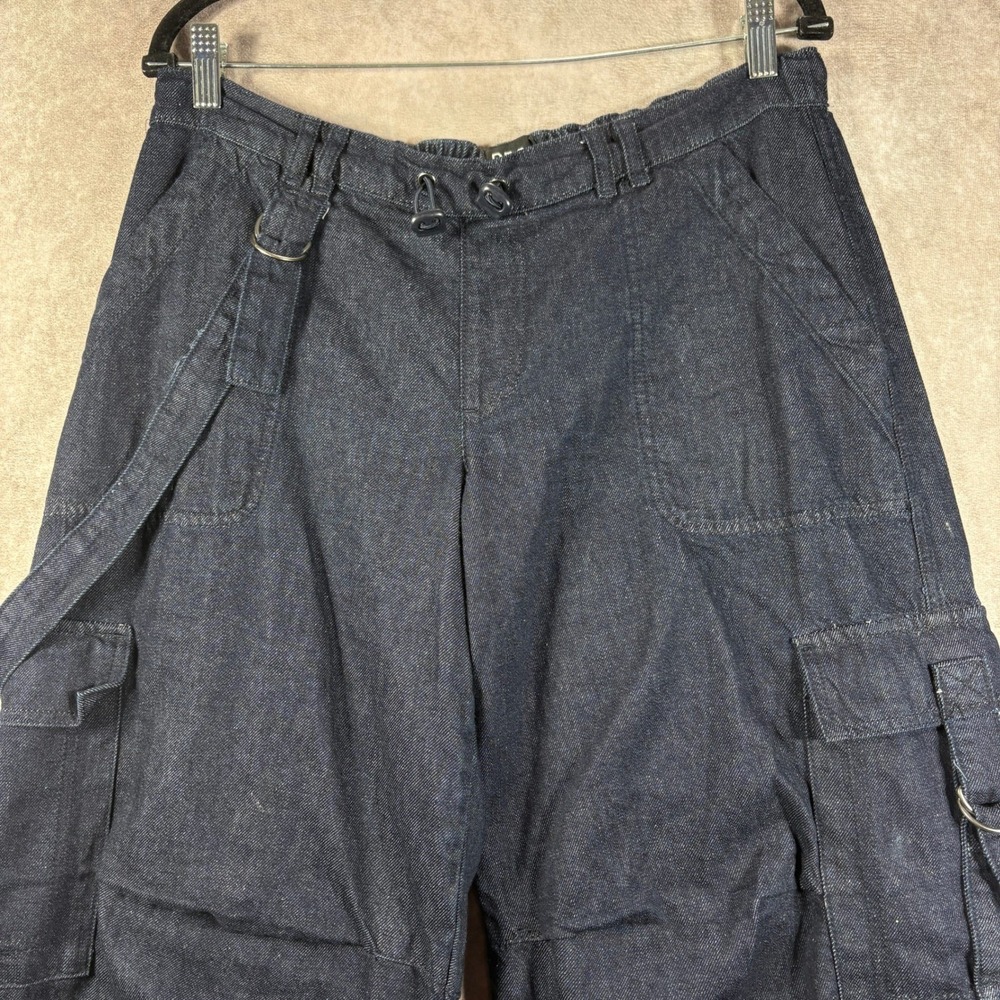BDG Urban Outfitters Baggy Cargo Pants Women L Blue Denim Y2K Utility Gorpcore